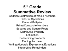 Summative Review Number Sense