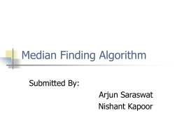 Median Finding Algorithm
