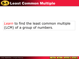 least common multiple (LCM)