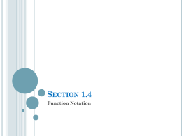 1.4 Function Notation