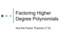 Factoring Higher Degree Poly 1