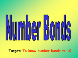 Target: To know number bonds to 10.