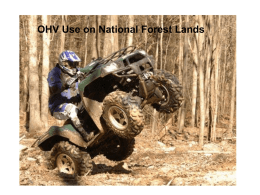 OHV Use and National Forest Policy Powerpoint
