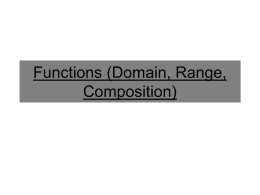 Functions (Domain, Range, Composition)