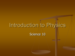 Introduction to Physics