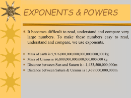 EXPONENTS & POWERS