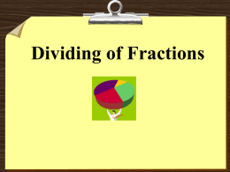 Dividing Fractions