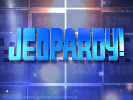 Jeopardy Review Midterm
