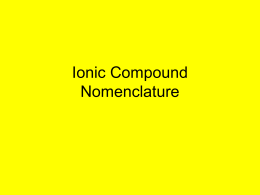 Binary Ionic Compound Nomenclature
