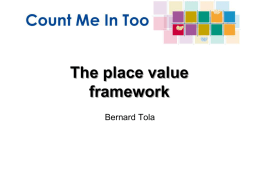 The place value framework