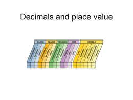 Decimals and place value