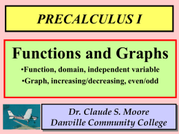 Functions & Graphs