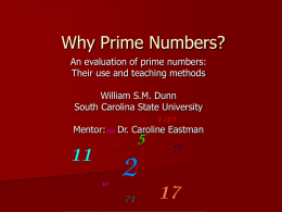 An Evaluation of Prime Numbers