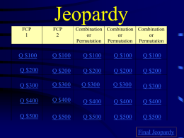 Jeopardy - North Cobb High School Class Websites