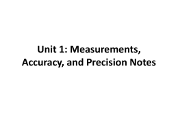 Measurements Accuracy and Precision