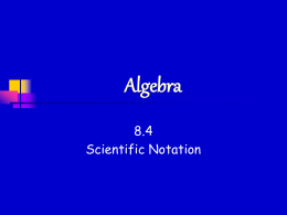8.4 Scientific Notation