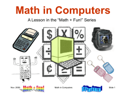 Math Plus Fun, Math in Computers