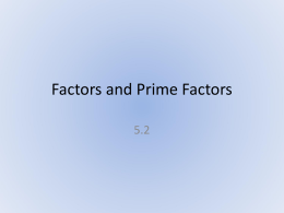 Prime Factorization