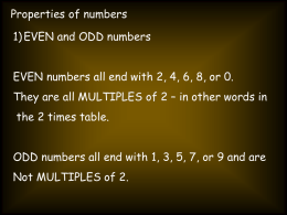 Properties of numbers