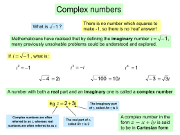 complex number - Runnymede Mathematics Department