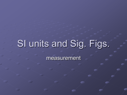 8 SI units and sig f..