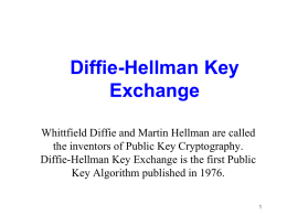 Diffie-Hellman - SNS Courseware