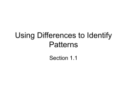 Using Differences to Identify Patterns