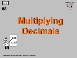 3. Multiplying Decimals