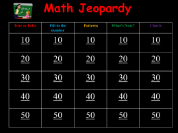 2nd grade math jeopardy