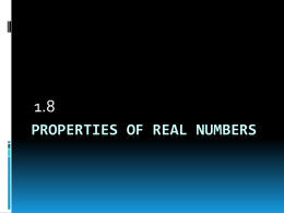 Properties of Real numbers