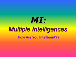 Multiple Intelligences powerpoint (simpler version)