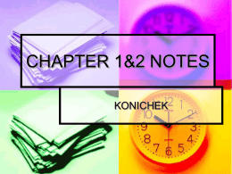 chapter 1&2 notes - School District of La Crosse