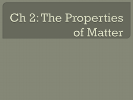 Chapter 2 Properties of Matter