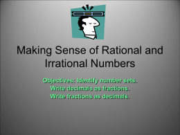 Rational and Irrational Numbers