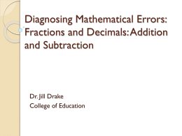 Diagnosing Mathematical Errors of Whole Numbers: Multiplication