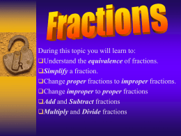 Fractions - Mr Barton Maths