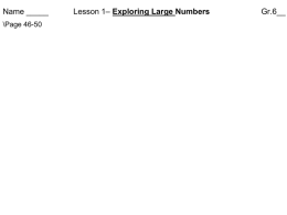 Lesson 1 Large Numbers
