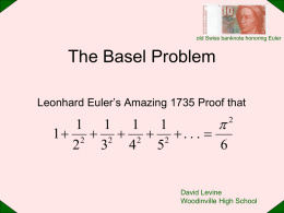 The Basel Problem - David Louis Levine