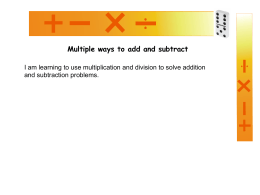 Multiple ways to add and subtract