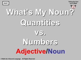2. Quantities Versus Numbers