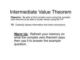 Intermediate Value Theorem (IVT)