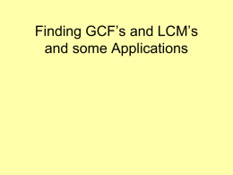 GCF and LCM notes