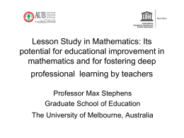 Lesson Study in Mathematics: Its potential for educational