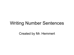 Writing Number Sentences
