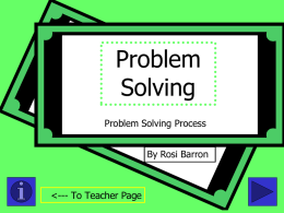 The Problem Solving Process - Sikeston R-6