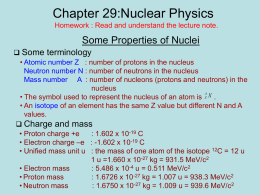 Lecture 29: Nuclear Physics