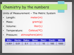 Chemistry by the numbers