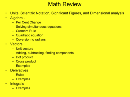 Math Review and Examples