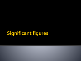 Rules for significant figures