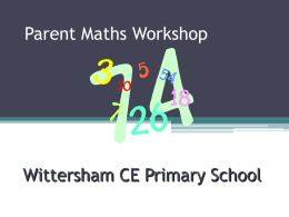 Maths Workshop - Wittersham CEP School